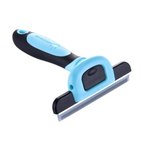 Grooming tool with a handle to be used on your dog. 