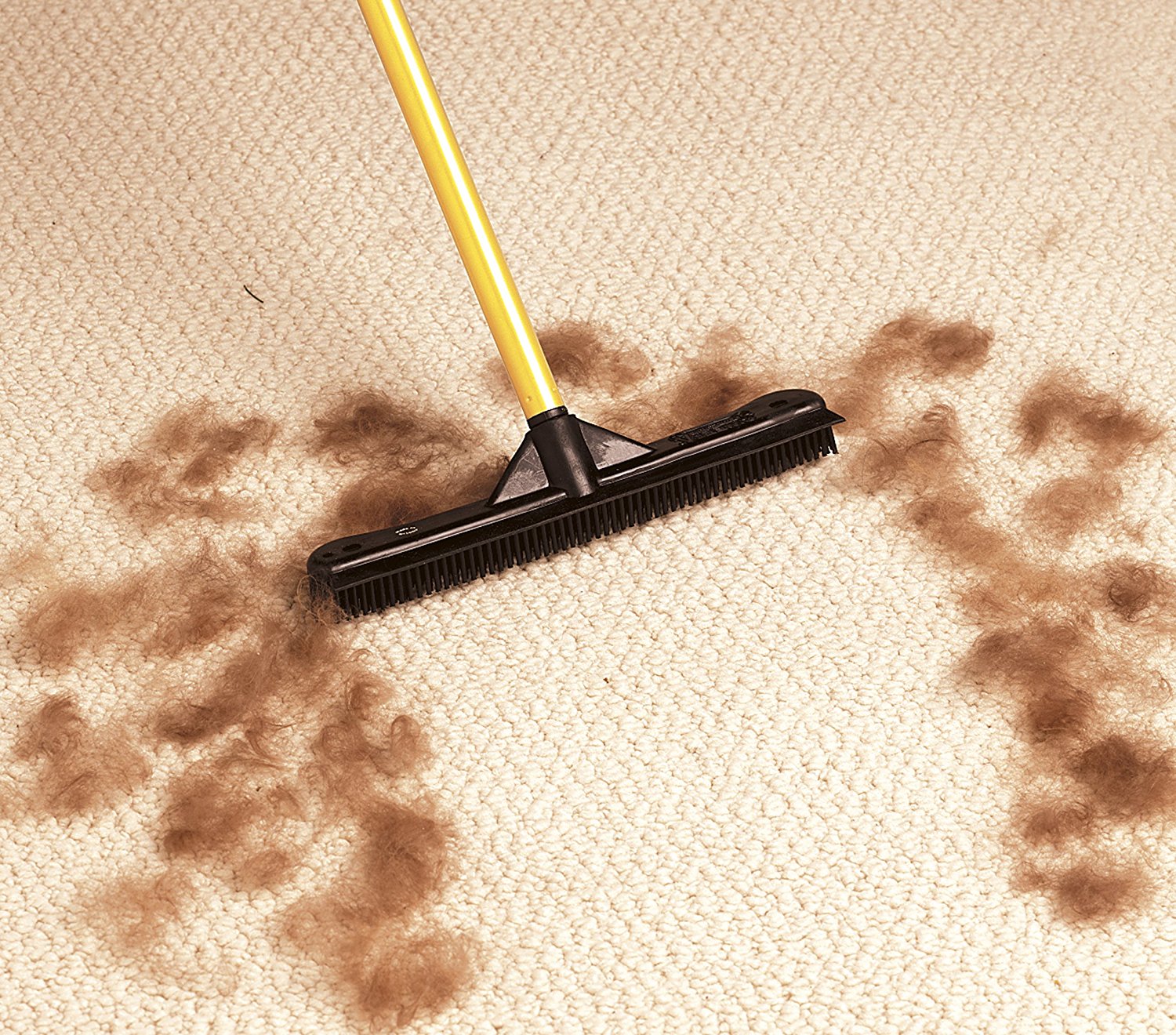 A broom to remove dog hair fur from carpets, hardwood floors, and clothes. Great for the car.