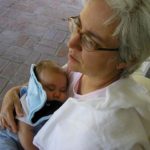 Grandmother holding a grandchild