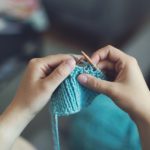 knitting with yarn