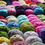 Many colors of yarn