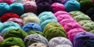 Many colors of yarn